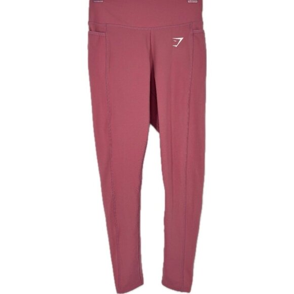 Gymshark Womens High-Waisted Dry Moisture Dreamy Leggings Size M Pink Bubblegum - Picture 2 of 15
